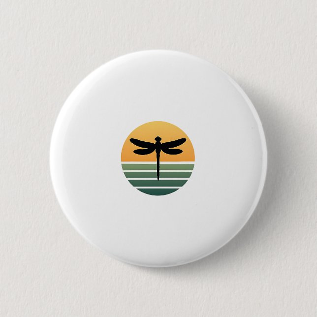 Badge Rond 5 Cm Dragonfly Retro (4) (Devant)