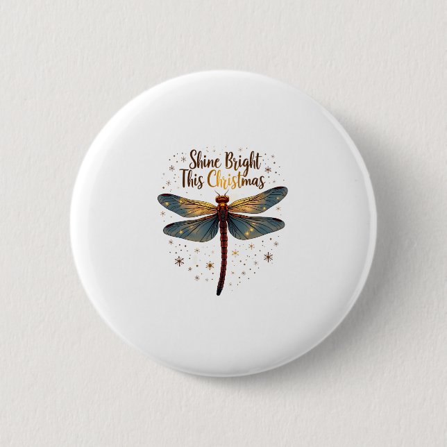Badge Rond 5 Cm Dragonfly Star de Noël (Devant)
