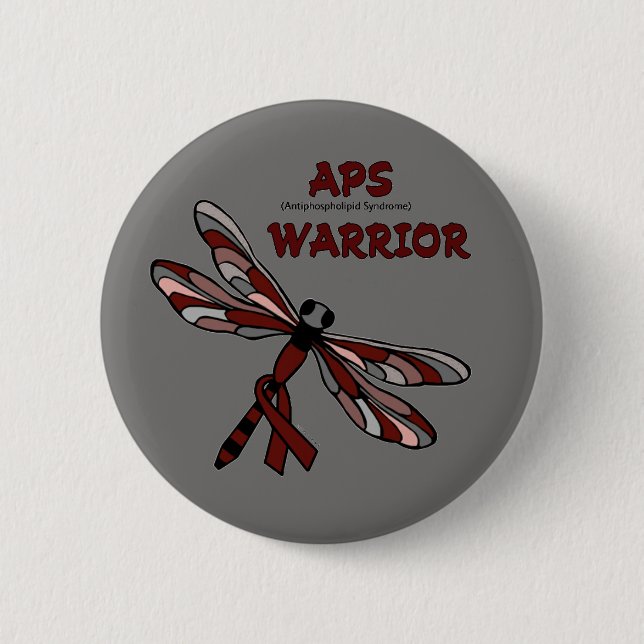 Badge Rond 5 Cm Dragonfly/Warrior...APS (Devant)