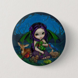 Badge Rond 5 Cm "Dragonling bouton de jardin III"