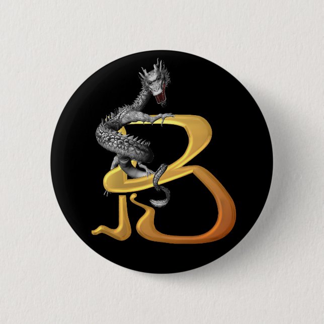 Badge Rond 5 Cm Dragonlore B initial (Devant)
