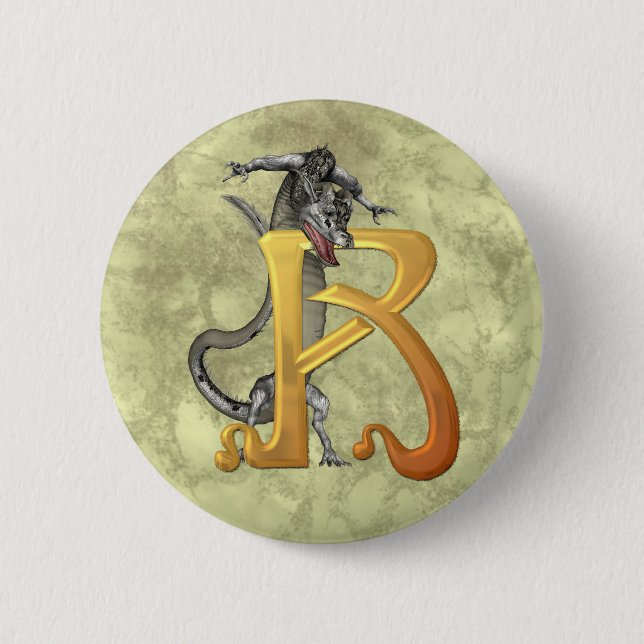 Badge Rond 5 Cm Dragonlore R initial (Devant)
