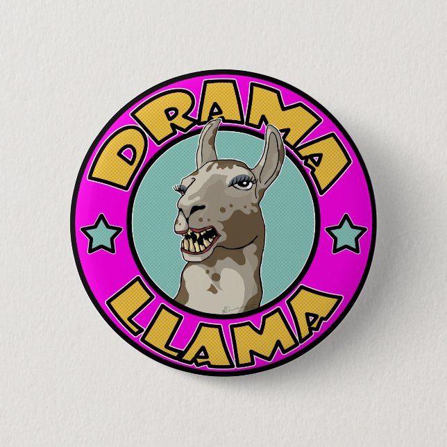 Badge Rond 5 Cm Drama Llama (Devant)