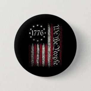 Badge Rond 5 Cm Drapeau 1776 Constitution Jour de l'Indépendance A