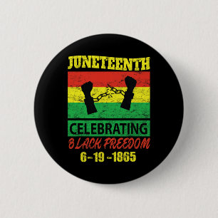 Badge Rond 5 Cm Drapeau 1865 du 11 juin célébrant la liberté noire