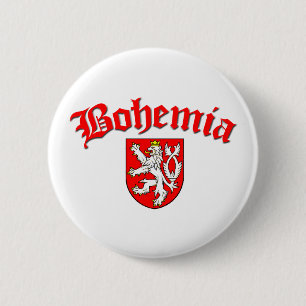 Badge Rond 5 Cm Drapeau 1 (w/inscription) de la Bohême