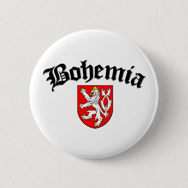 Badge Rond 5 Cm Drapeau 2 de la Bohême (Devant)