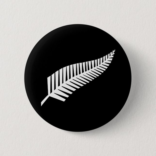 Badge Rond 5 Cm Drapeau à fougère argentée (NZ) (Devant)