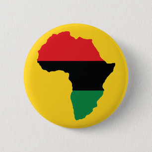 Badge Rond 5 Cm Drapeau Afrique rouge, noire et verte