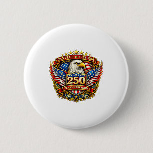 Badge Rond 5 Cm Drapeau aigle minimal 250 ans 1776