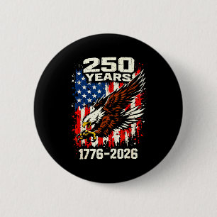 Badge Rond 5 Cm Drapeau aigle patriotique 250e anniversaire Etats-