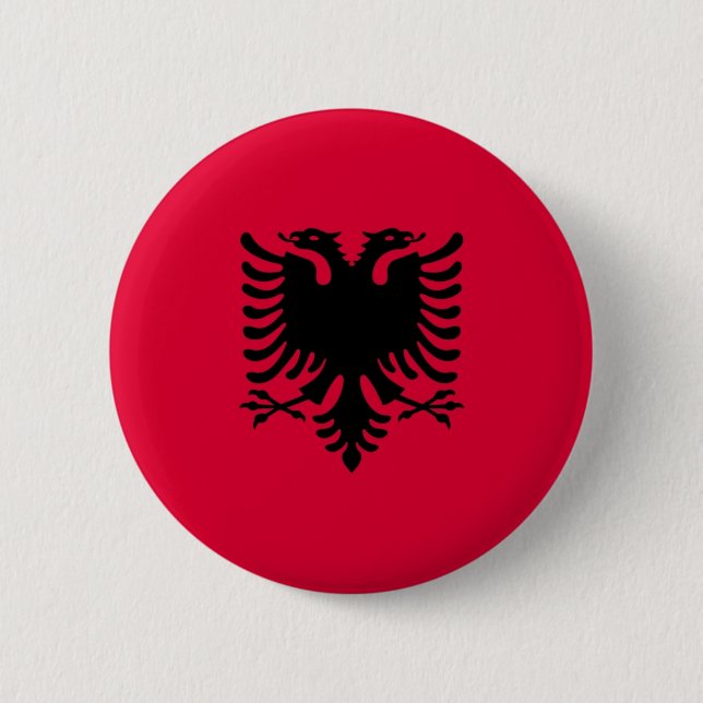 Badge Rond 5 Cm Drapeau albanais (Devant)