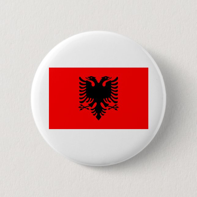 Badge Rond 5 Cm Drapeau Albanie (Devant)