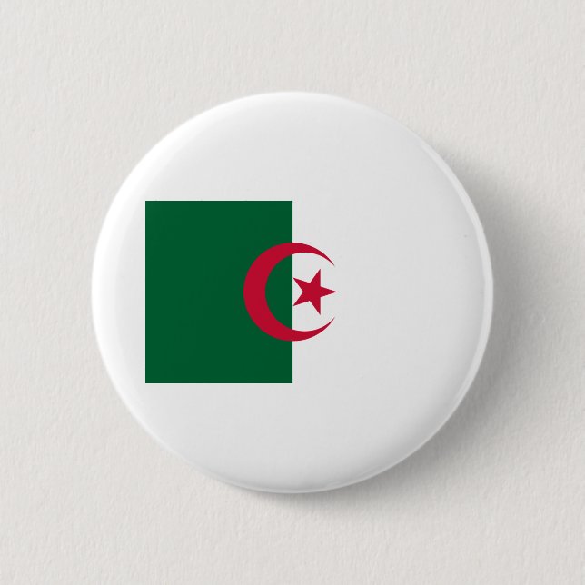 Badge Rond 5 Cm Drapeau Algérie (Devant)