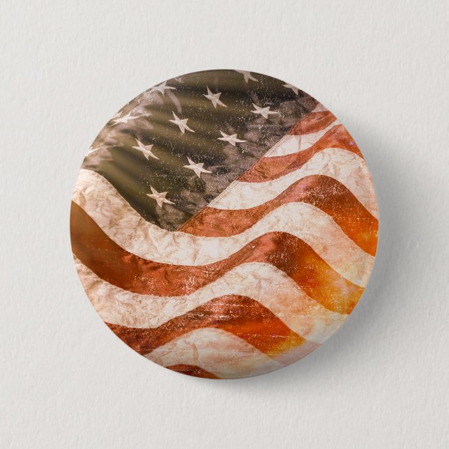 Badge Rond 5 Cm Drapeau Américain (Devant)