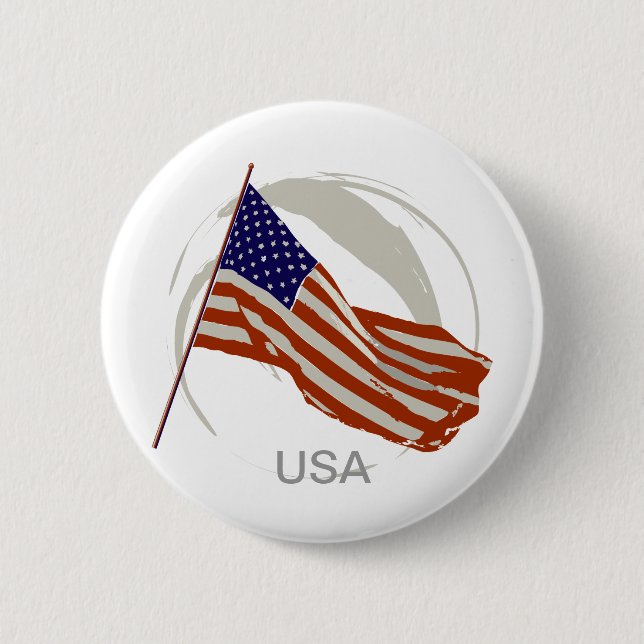 Badge Rond 5 Cm drapeau américain (Devant)