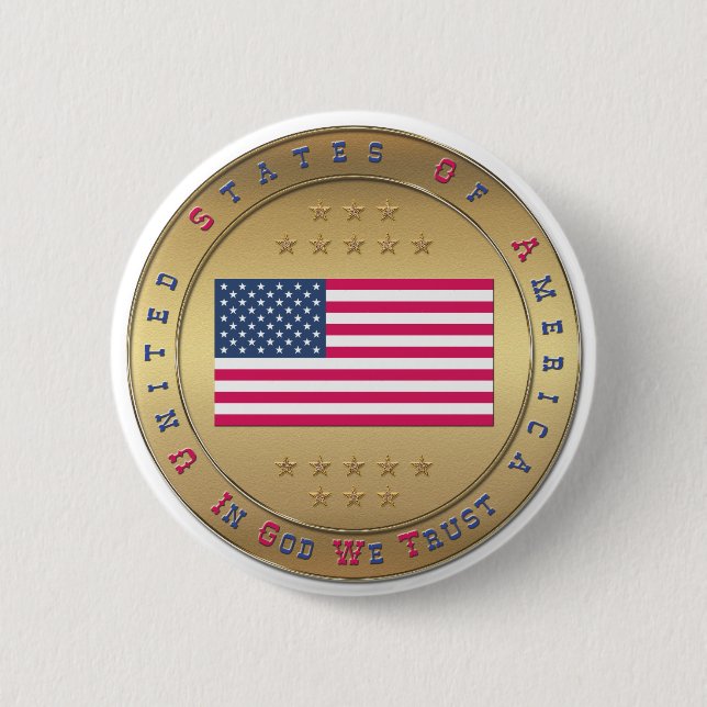 Badge Rond 5 Cm Drapeau américain (Devant)