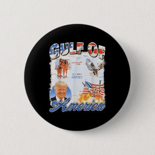 Badge Rond 5 Cm Drapeau Américain 2025 Aigle Du Golfe Rétro Des Ét