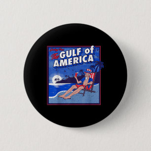 Badge Rond 5 Cm Drapeau Américain 2025 Du Golfe Rétro D'Amérique E