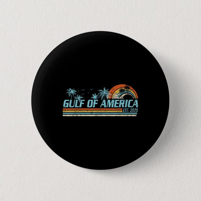 Badge Rond 5 Cm Drapeau Américain 2025 Golfe Du Mexique (Devant)