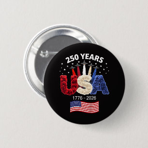 Badge Rond 5 Cm Drapeau américain 250e anniversaire USA 250 ans