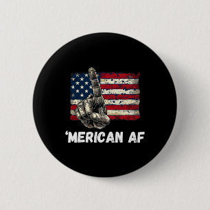 Badge Rond 5 Cm Drapeau américain Af 4 juillet Gif Patriotique