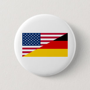 Badge Rond 5 Cm Drapeau américain allemand des USA Allemagne de