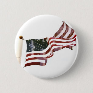 Badge Rond 5 Cm Drapeau américain avec croix
