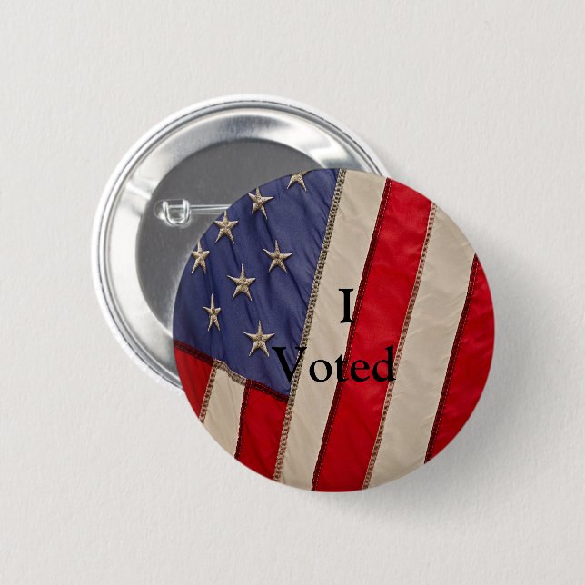 Badge Rond 5 Cm Drapeau Américain avec J'ai Voté (Devant & derrière)