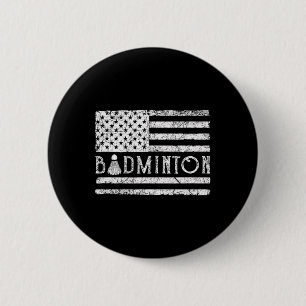 Badge Rond 5 Cm Drapeau américain Badminton Usa Navettes Funny Pat