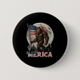 Badge Rond 5 Cm Drapeau américain Bigfoot Drôle 4 juillet Hommes R