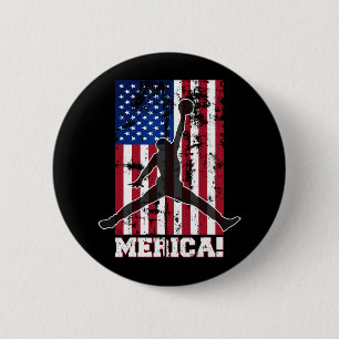 Badge Rond 5 Cm Drapeau américain Bysketbyll Drapeau américain 4 j