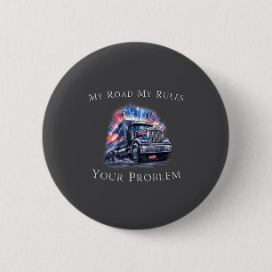 Badge Rond 5 Cm Drapeau américain camionneur conducteur de camion