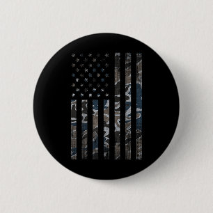 Badge Rond 5 Cm Drapeau américain Camouflage 4 juillet militaire