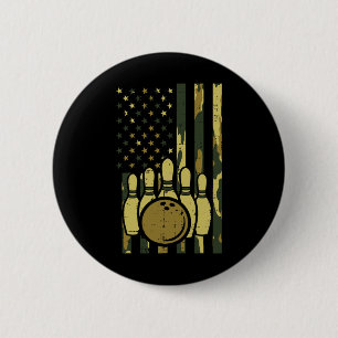 Badge Rond 5 Cm Drapeau américain camouflage de bowling quilles pa