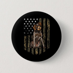 Badge Rond 5 Cm Drapeau américain camouflage German Wirehaired Poi