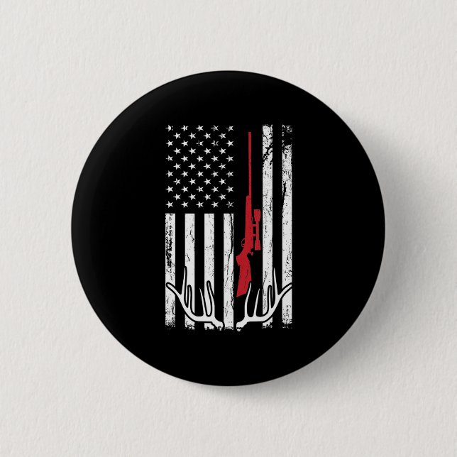 Badge Rond 5 Cm Drapeau américain Chasse Chasse Chasse Fun Chasse  (Devant)