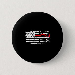 Badge Rond 5 Cm Drapeau américain Chef Knife Bbq Cuisine Drôle Ann