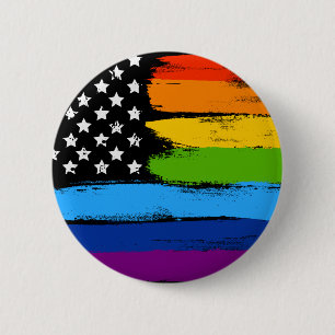 Badge Rond 5 Cm Drapeau américain de fierté d'arc-en-ciel de LGB