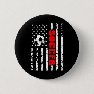Badge Rond 5 Cm Drapeau américain de football Soccer patriotique