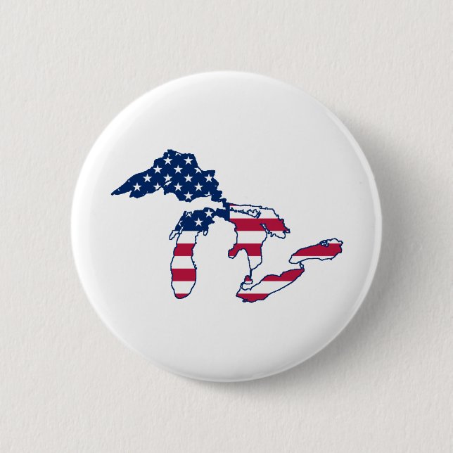 Badge Rond 5 Cm Drapeau américain de Great Lakes (Devant)