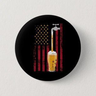 Badge Rond 5 Cm Drapeau américain de juillet brassage de bière