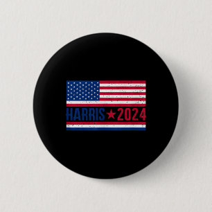 Badge Rond 5 Cm Drapeau américain de Kamala 2024