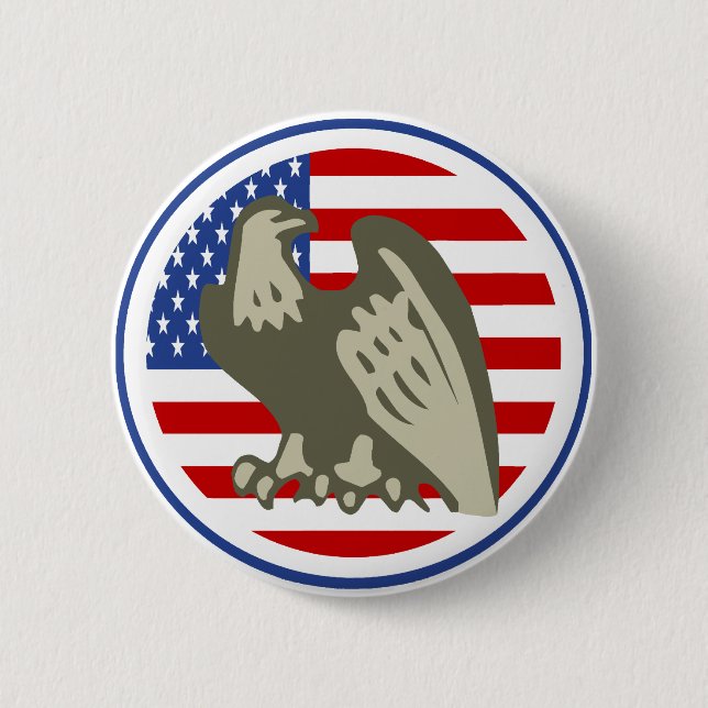 Badge Rond 5 Cm Drapeau américain de l'aigle (Devant)