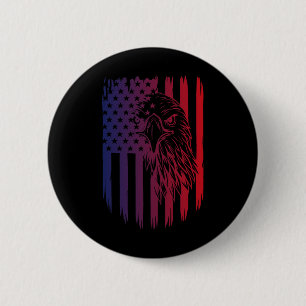 Badge Rond 5 Cm Drapeau américain de l'aigle patriotique 4 juillet