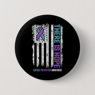 Badge Rond 5 Cm Drapeau américain de prévention du suicide Espoir