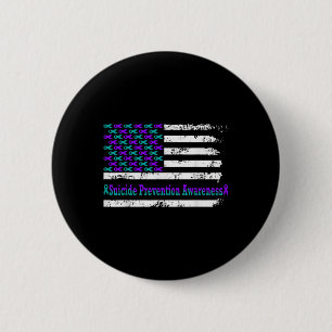 Badge Rond 5 Cm Drapeau américain de sensibilisation à la préventi