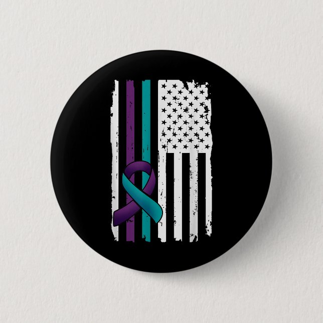 Badge Rond 5 Cm Drapeau américain de sensibilisation à la préventi (Devant)