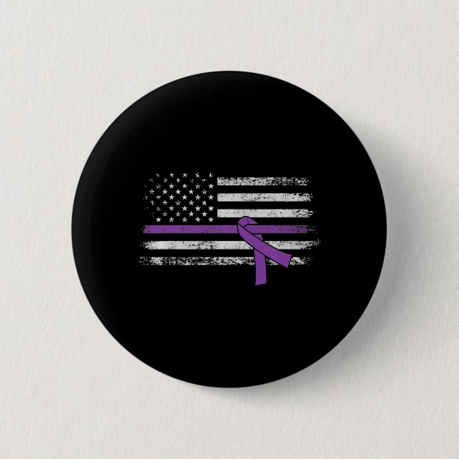 Badge Rond 5 Cm Drapeau américain de sensibilisation au cancer du  (Devant)