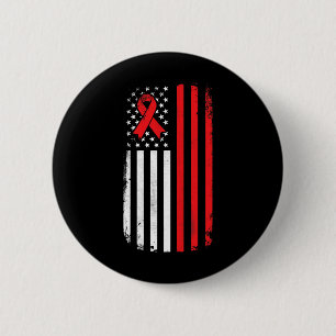 Badge Rond 5 Cm Drapeau américain de sensibilisation au cancer du 